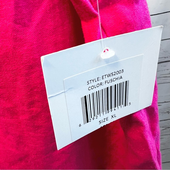 Ellen Tracy Fuchsia Ruffle Sleeveless Blouse XL NWT - Picture 9 of 9